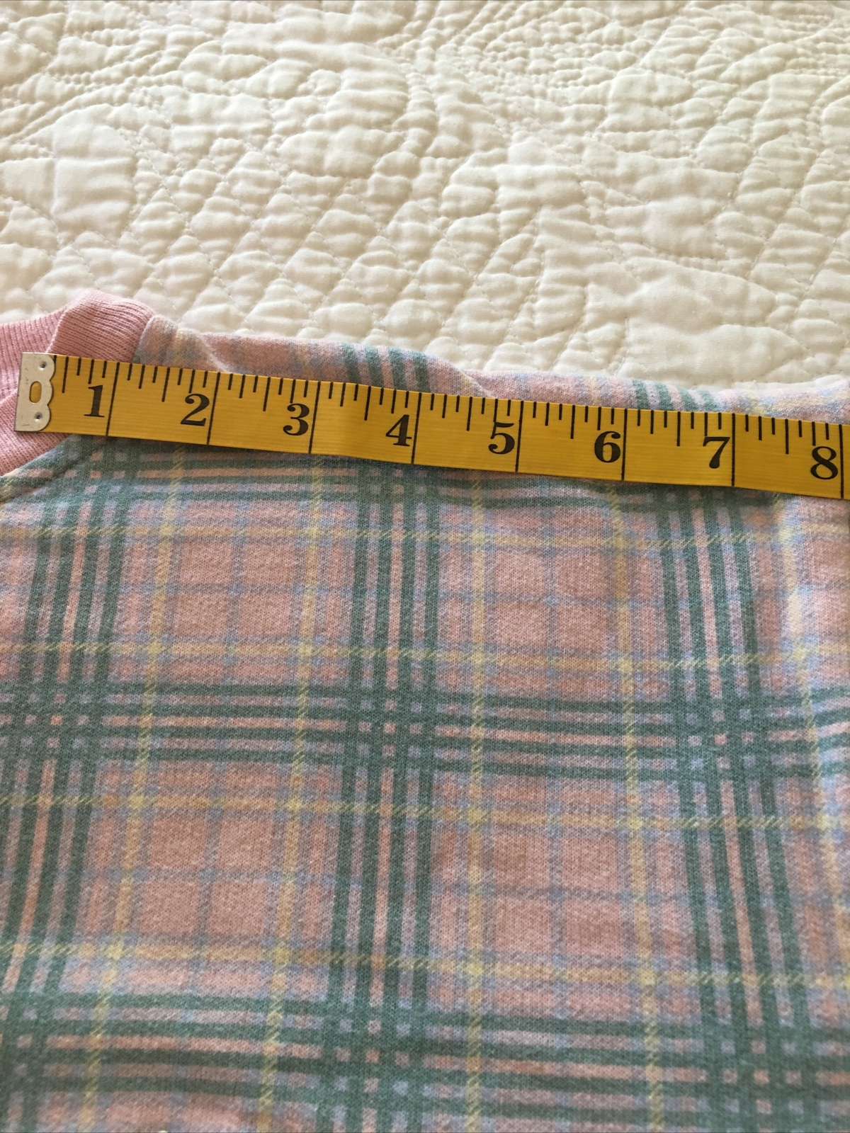 VTG 90s E.B.C.B Woman’s Pullover Long Sleeve Shirt Pink & Green Checkered, L
