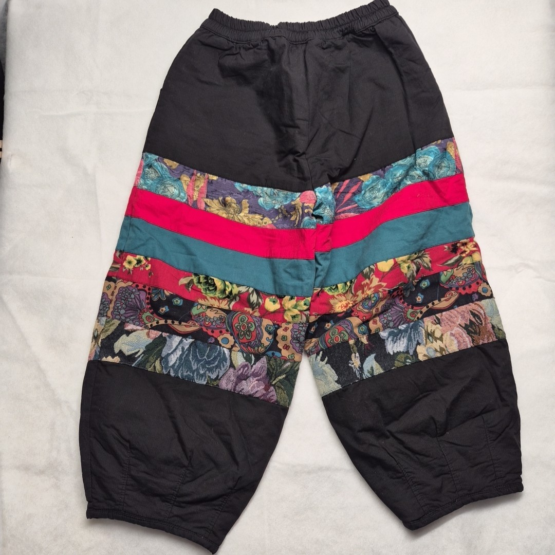 VTG 90s Y2K Patchwork Quilted Genie Harem Boho Hippie Baloon Pants Tapestry Sz L