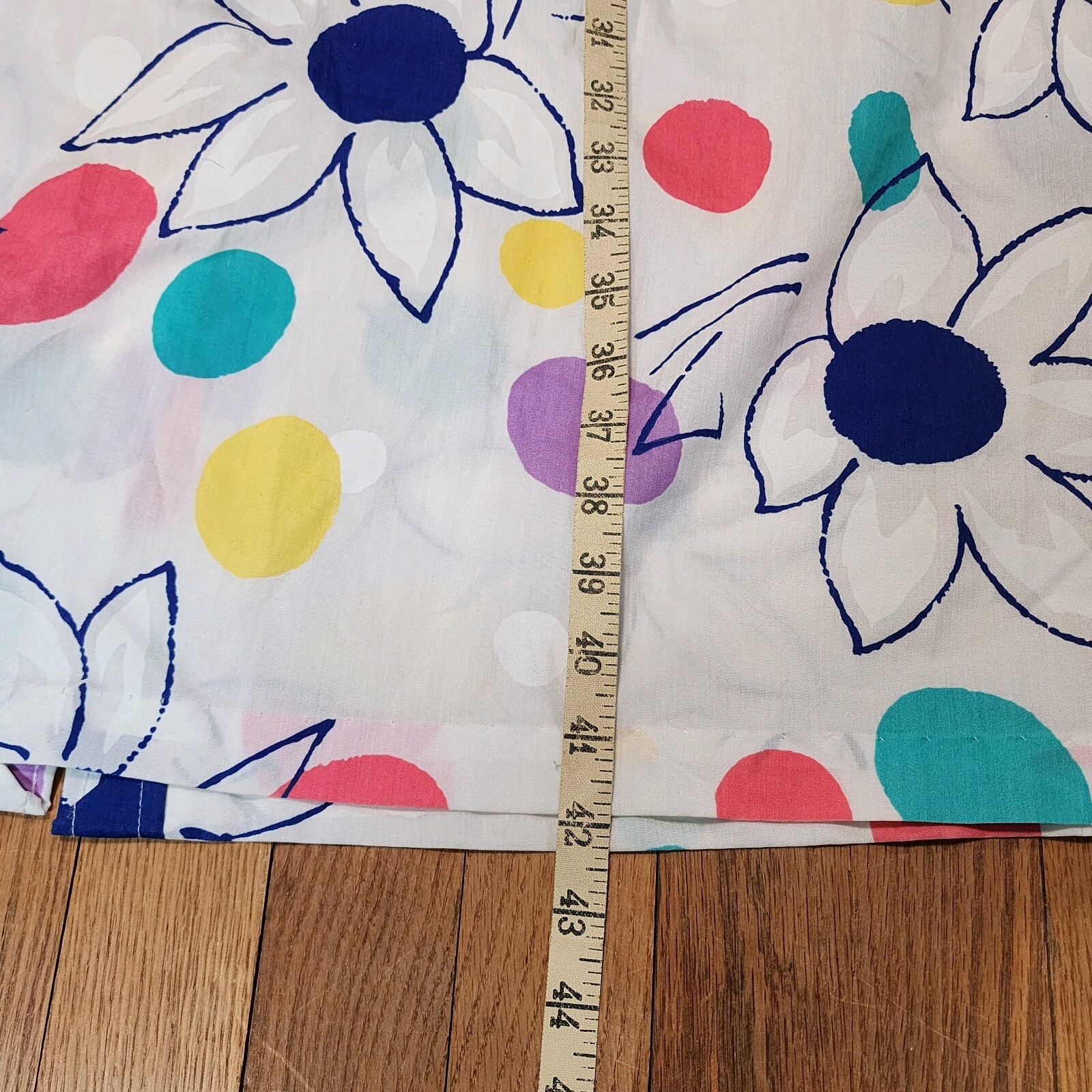 Smart Time House Dress Robe Multicolor Floral Short Sleeve Snap VTG Union Medium