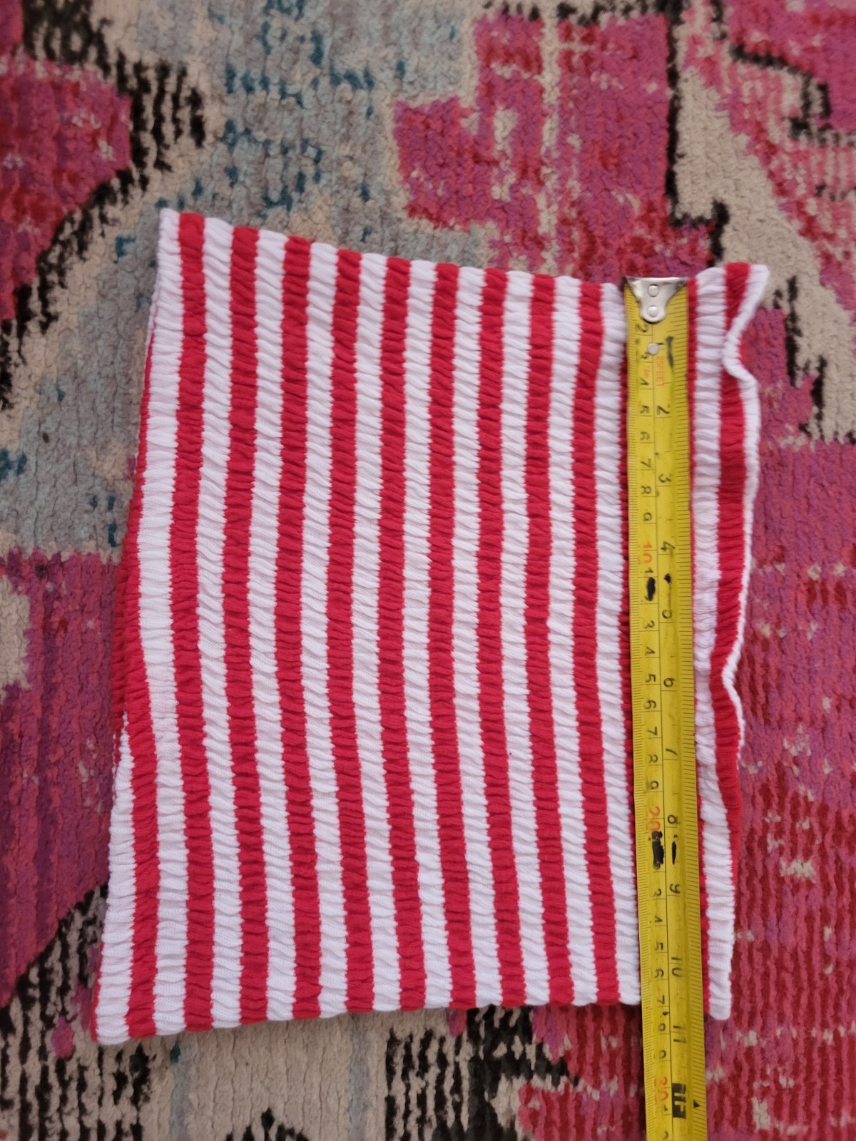 1980s red stripe stretchy top womens 1 size s m l XL crop nautical womens glam