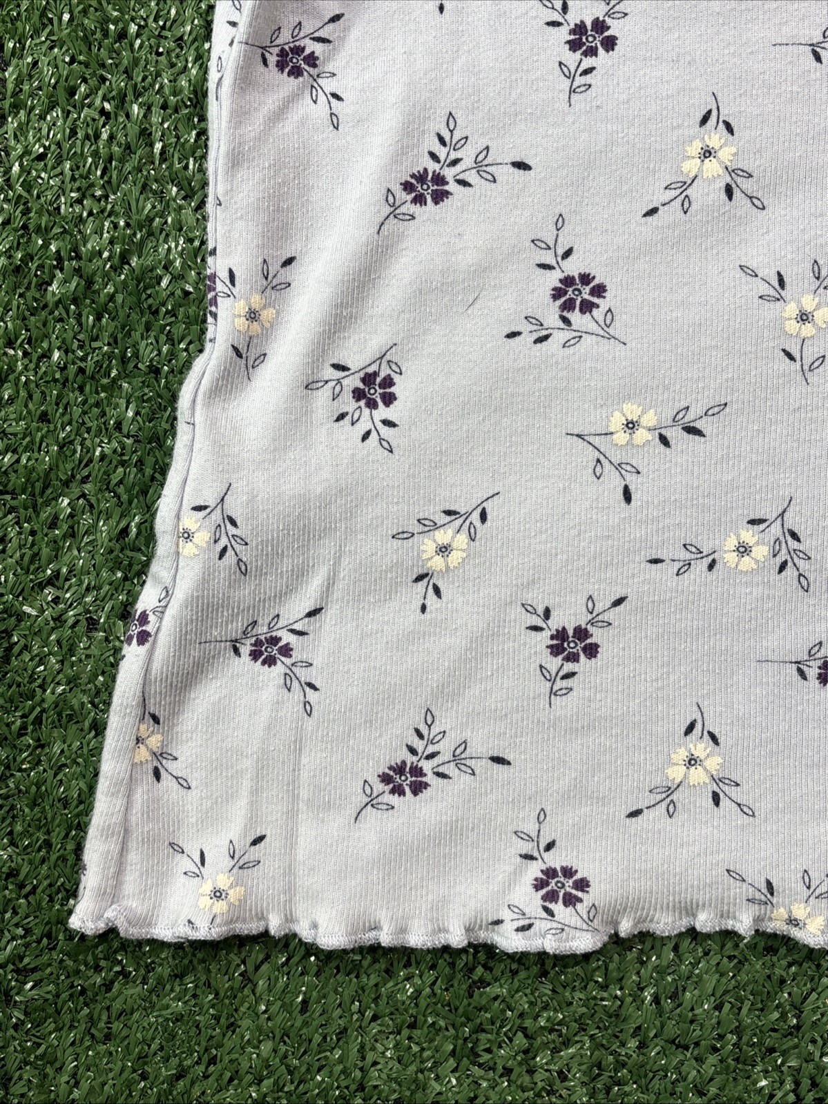 Vtg 90’s Basic Editions Short Sleeve Top Knit Floral Flowers Size Large