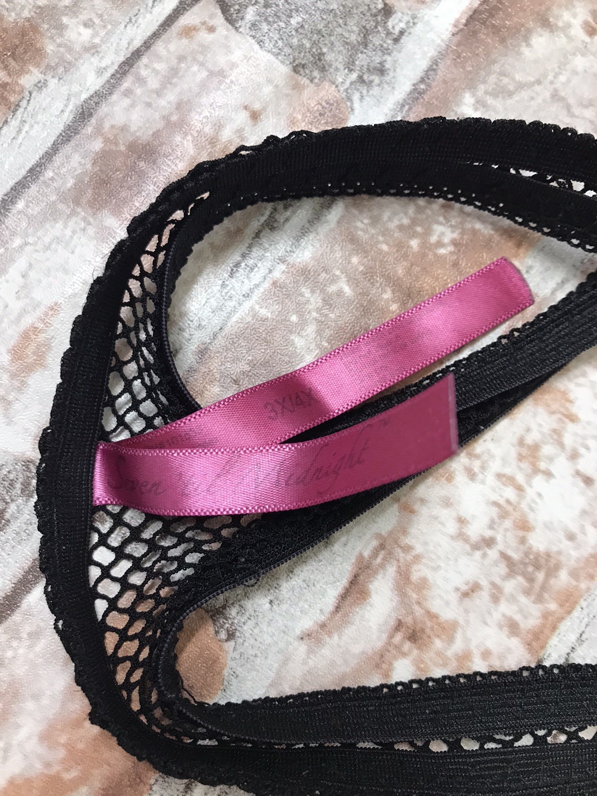 Women’s Seven Til Midnight Sexy Black Net Lingere Panties Thong Size 3x/4x