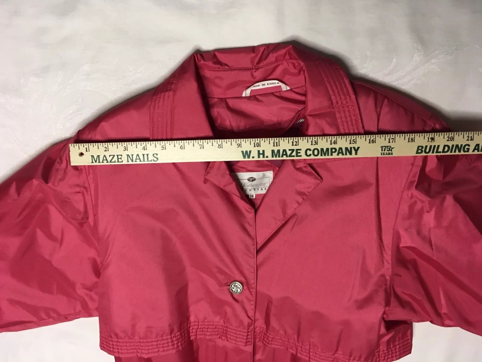 3 Season Hooded Trench Coat Pink Size 14 Barbie Core Vtg Worthington Womens EUC