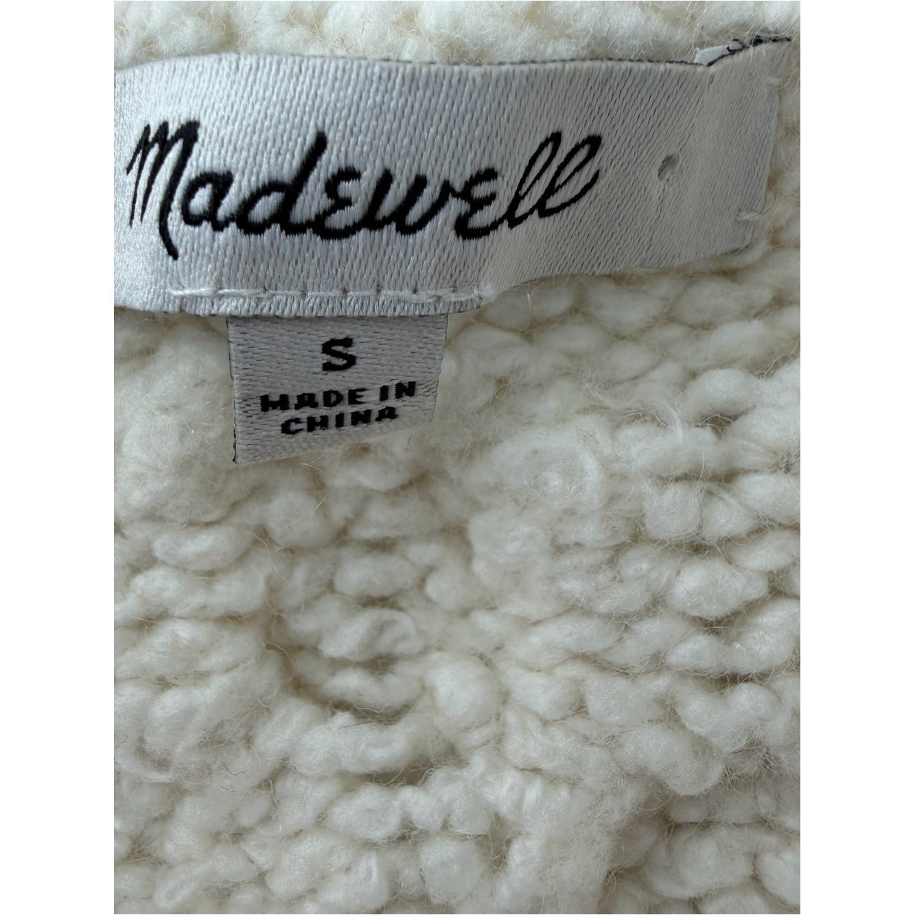 Madewell Cotton-Merino Wool Blend Cable-Knit Boho Sweater Timeless Classic Sz S