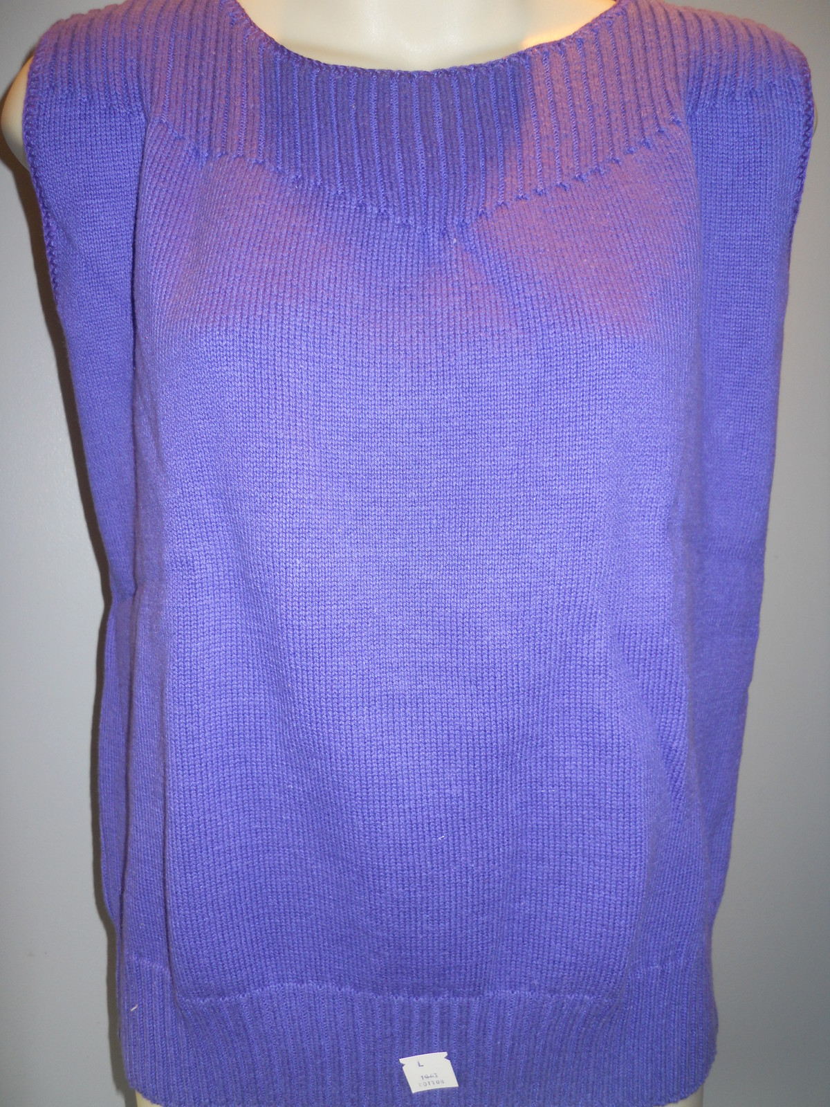 Nos Purple Sweater Vest Tank Top Blouse New Wave Retro Preppy Mod Disco Boho L