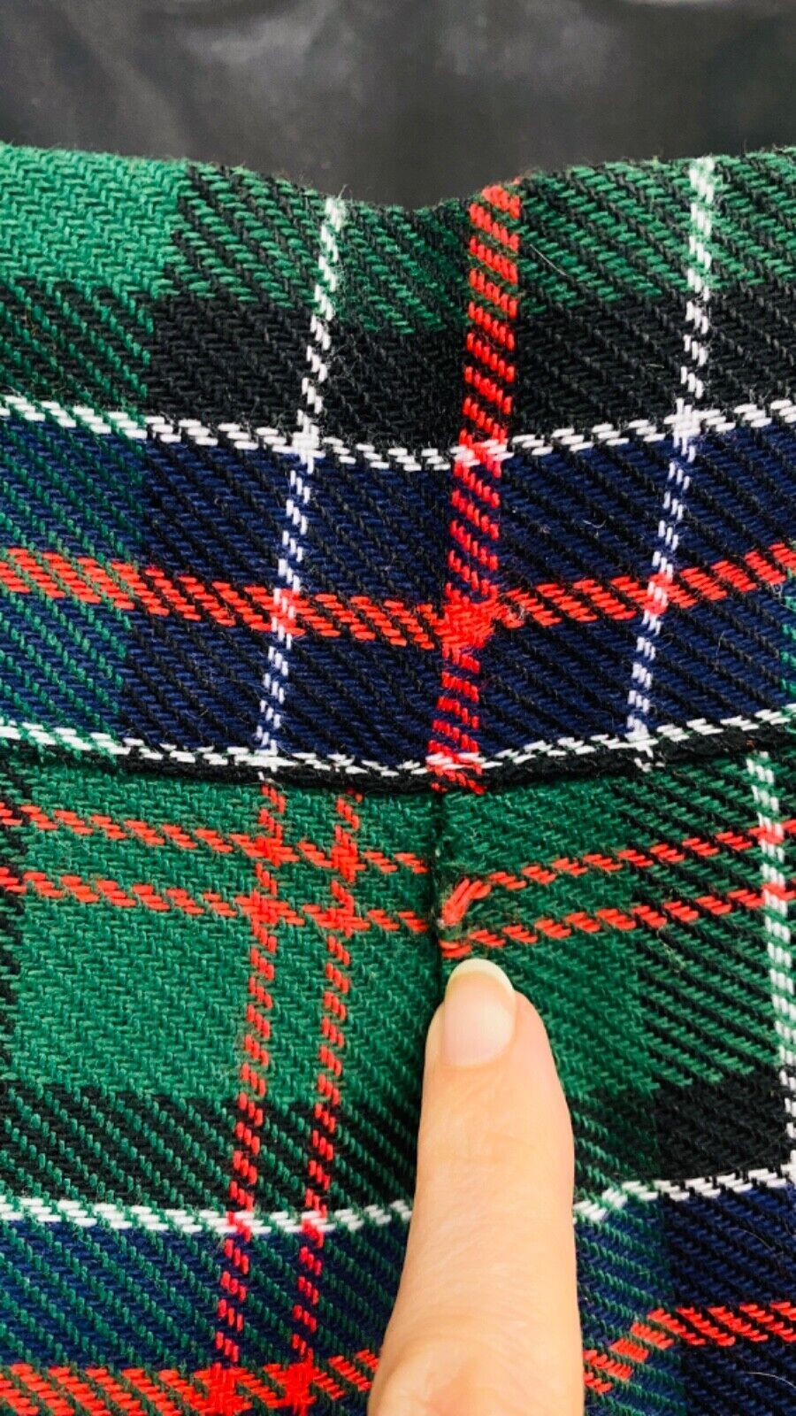 Vintage 1970s green plaid pants, wide leg red bell bottom high waist slacks