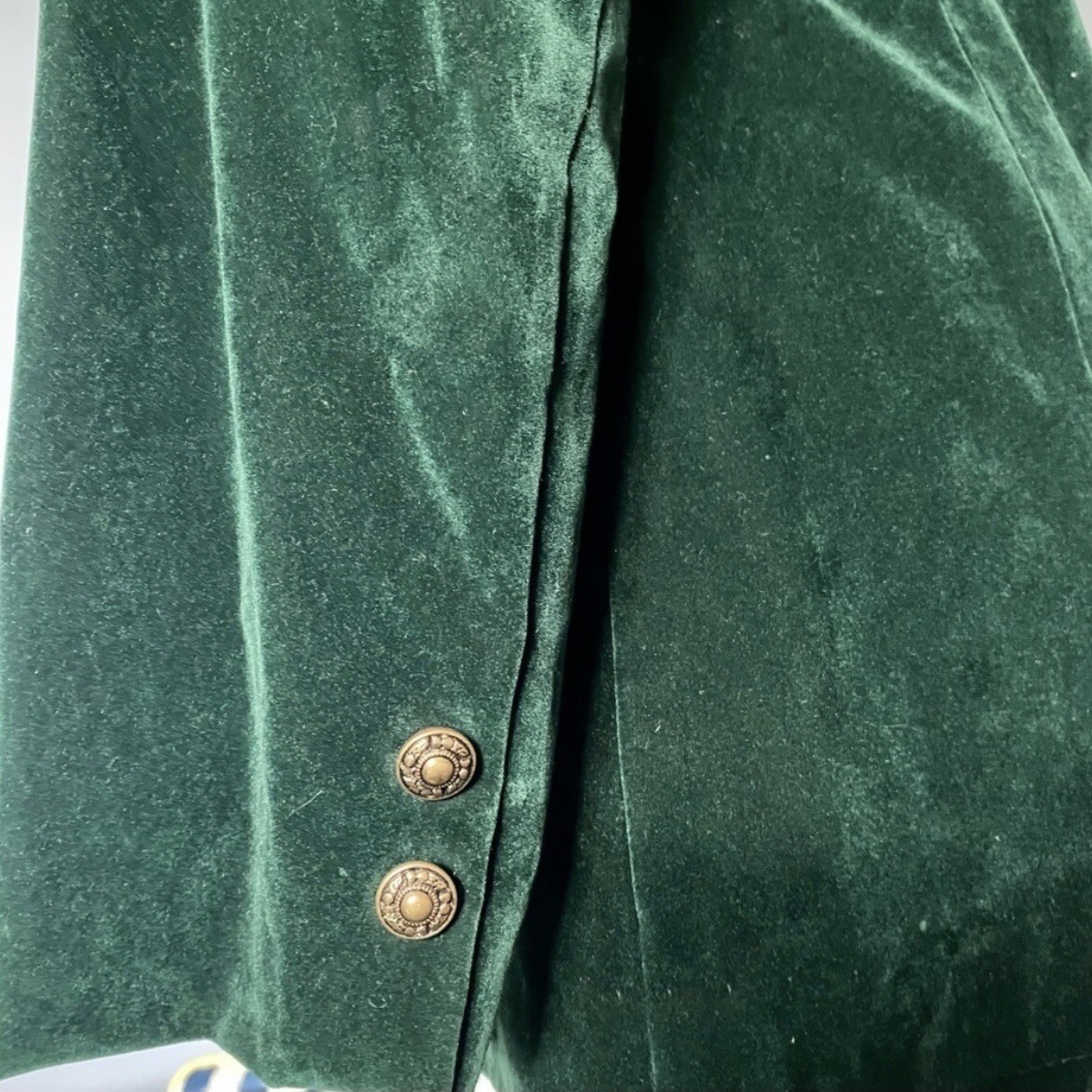 Vintage 1960’s Frank Lee Green Velveteen Fully Lined 3 Button Blazer Size 8
