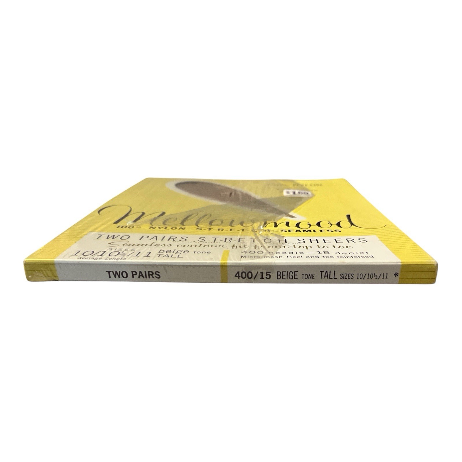 Vintage Mellowmood 2 Nylon Stretch Seamless Size 10-11.5 Beige NIB NOS T6-13