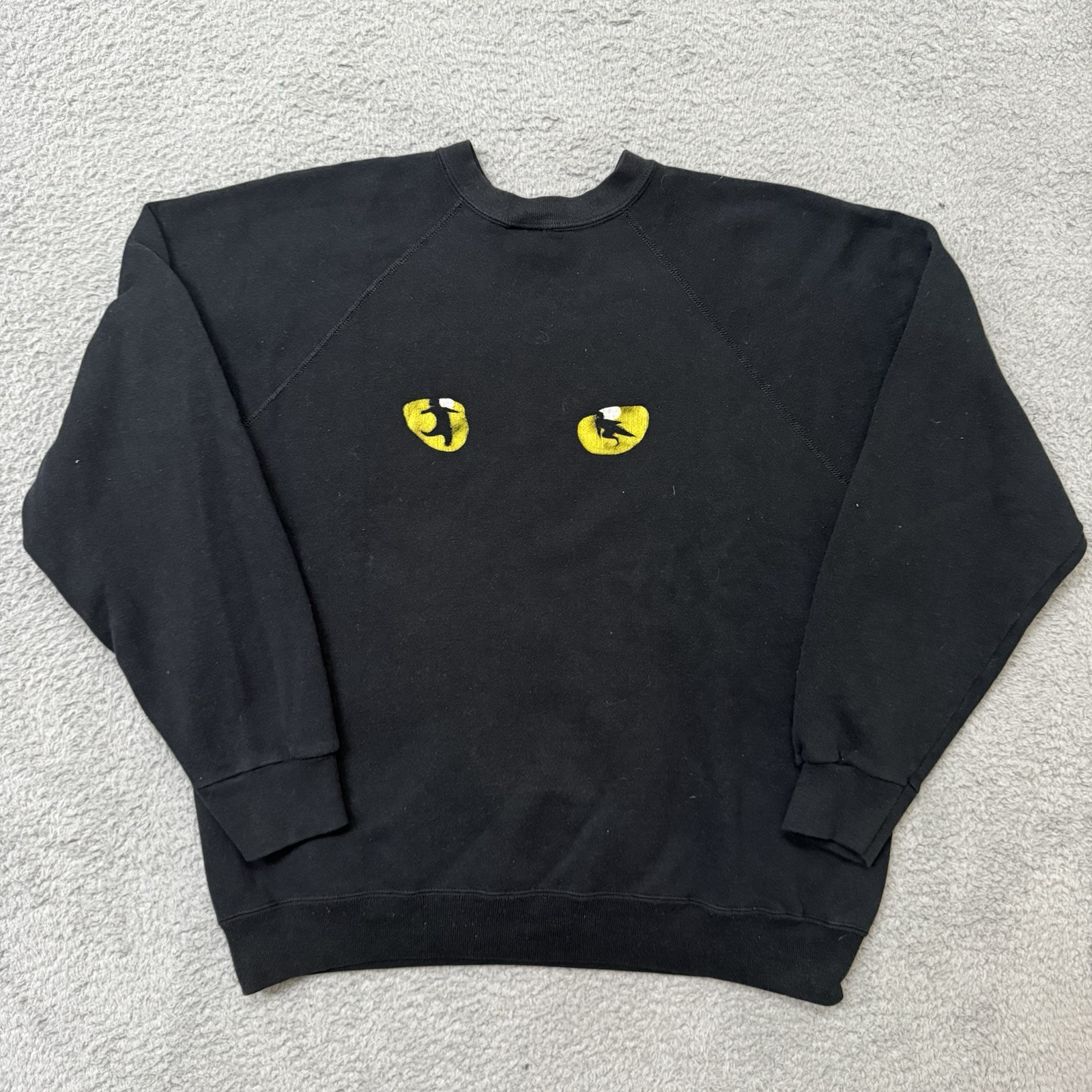 CATS Musical Broadway Shoe 1981 Crewneck Sweater Sz XL Black Vintage