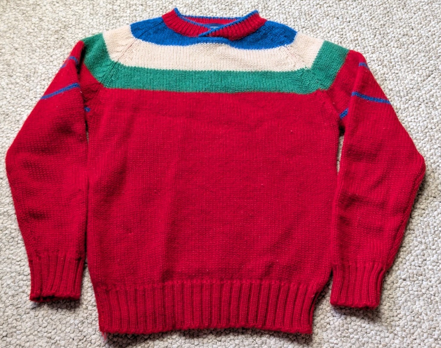 Vintage Land’s End Wool Striped Sweater Size Medium