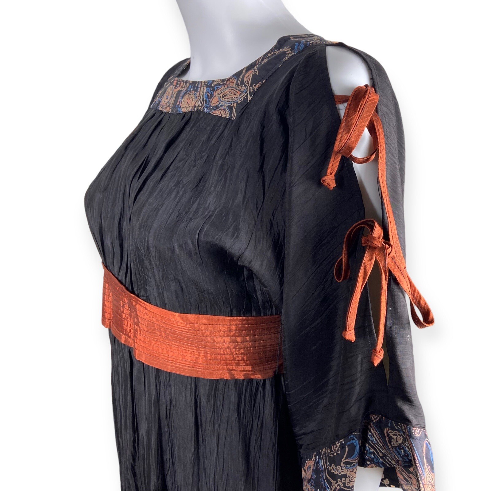 Sharon Rothfeld Vintage Crinkle Kimono Sleeve Dress Size 5/6