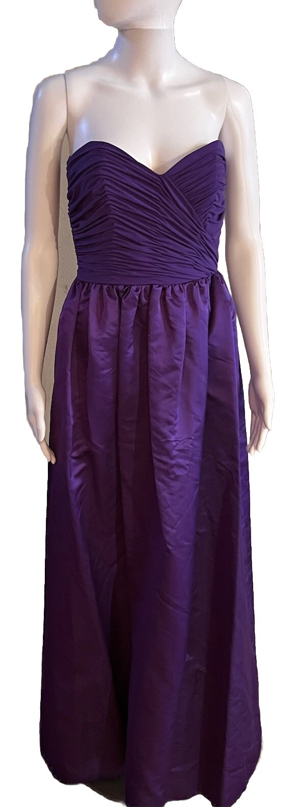 VICTOR COSTA Size 4 Silk Satin Royal Purple Strapless Gown Vintage 80’s RARE EUC