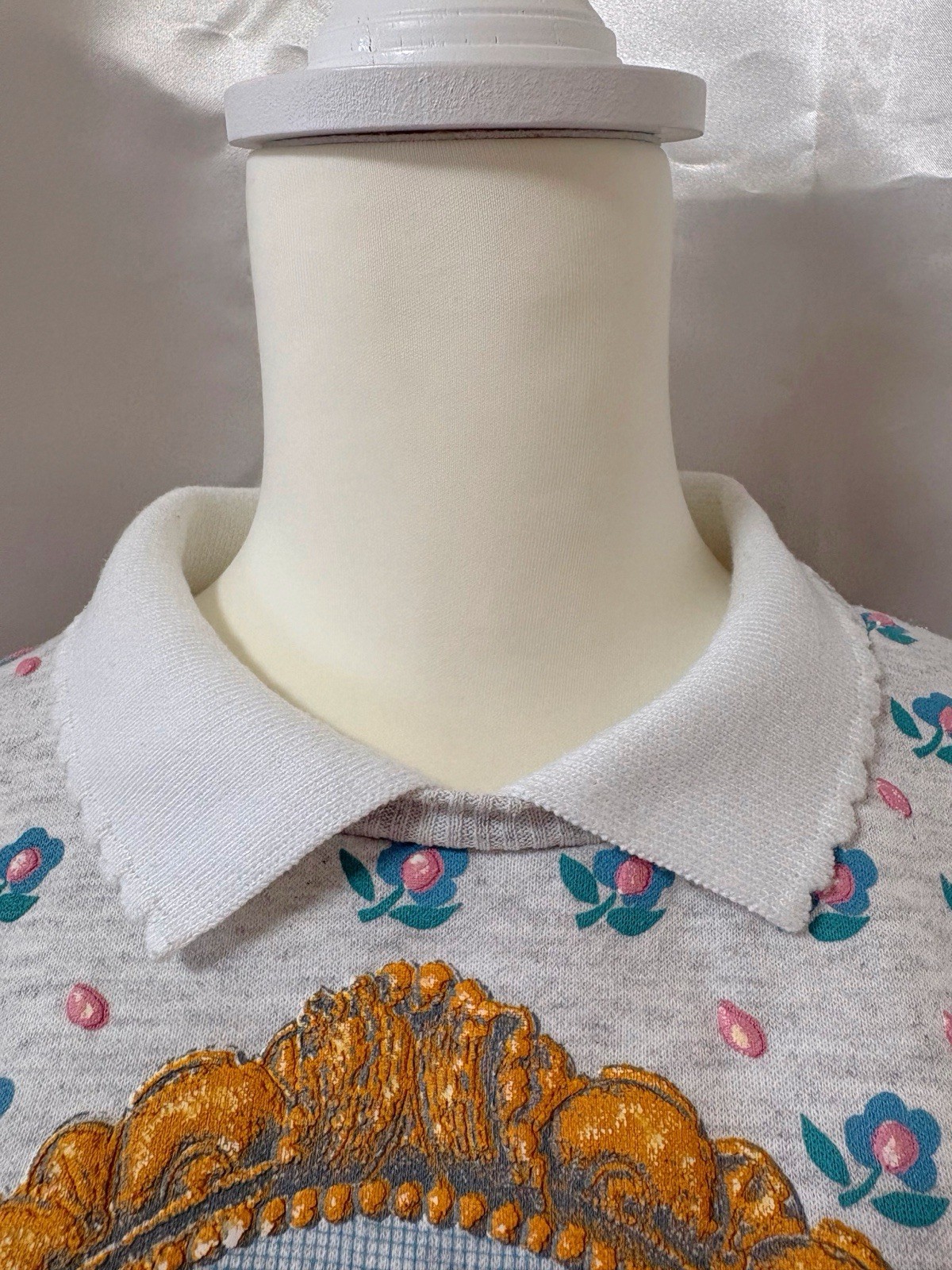 Vintage 80s SPUMONI Cat kitten Kitty Graphic Puff print Sweatshirt Cottagecore