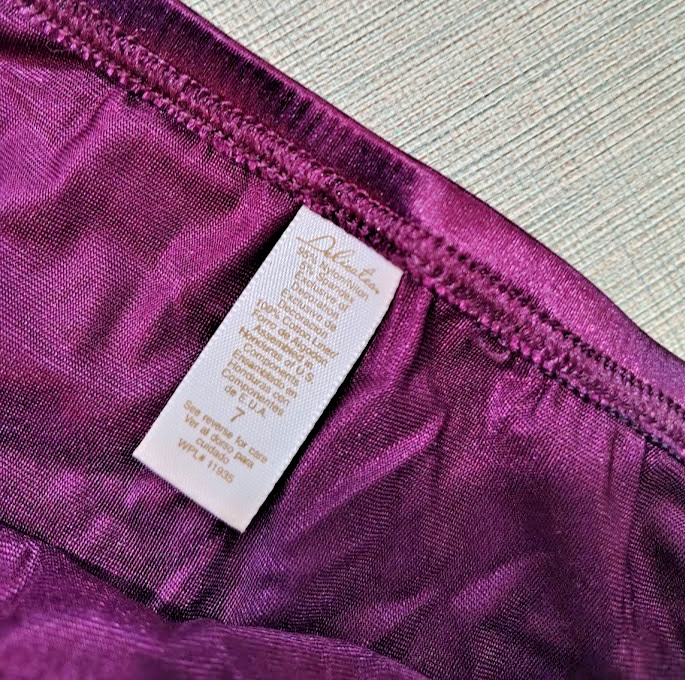 Vintage Delicates Glossy Purple Satin Brief Panties Underwear Size 7 NWOT