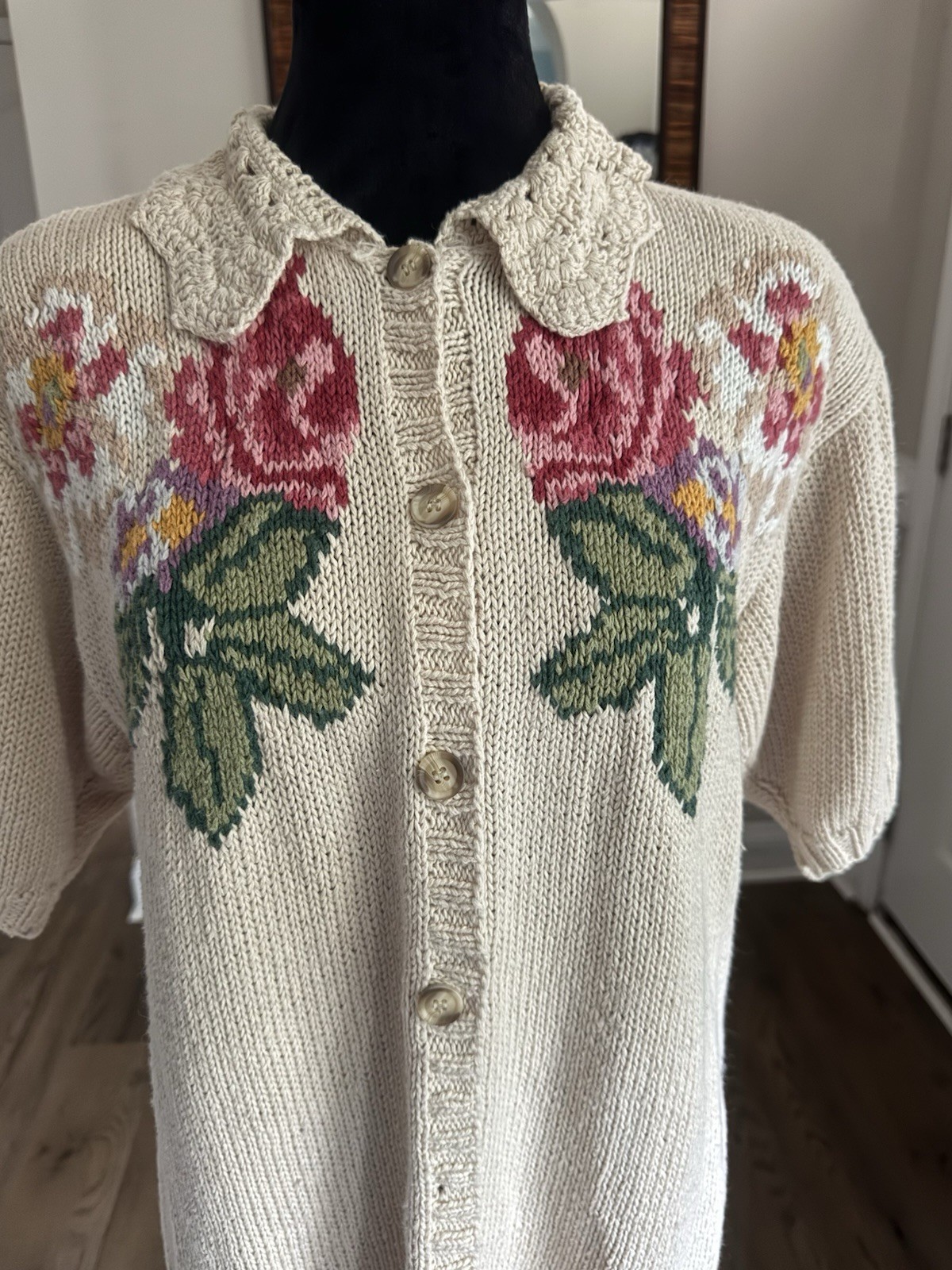 Vintage Large Cambridge Dry Goods Cardigan Cottagecore Coastal Granny Chic