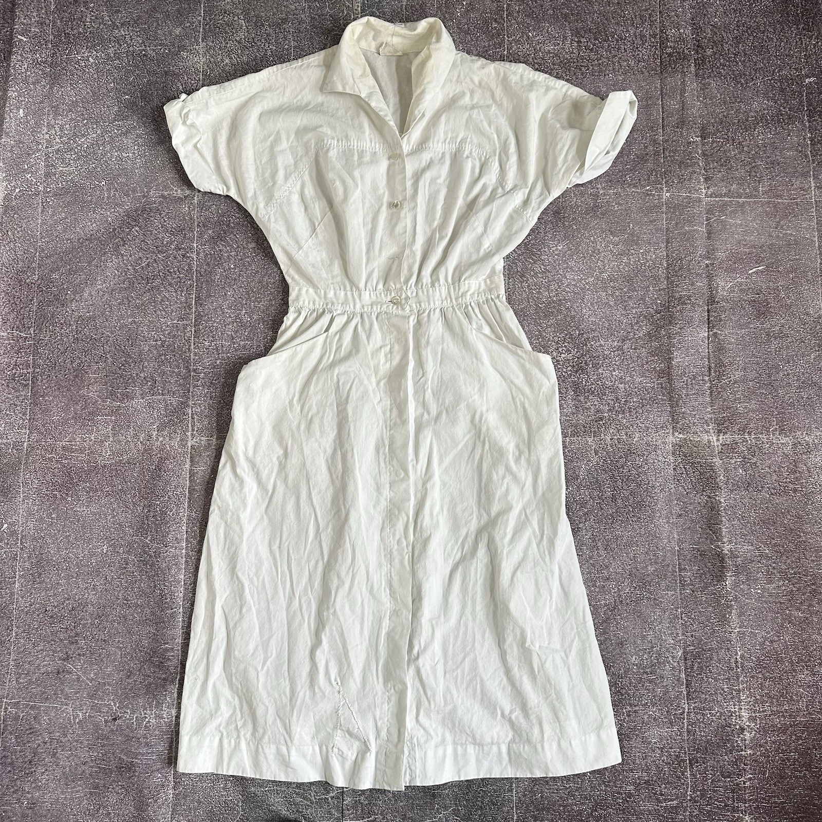 Women’s Vintage 60’s Barco of California White Short Sleeve Nurse Uniform Sz 14
