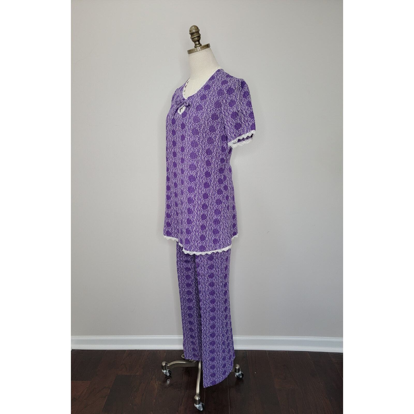 1960s Purple Pants and Top Woven Set