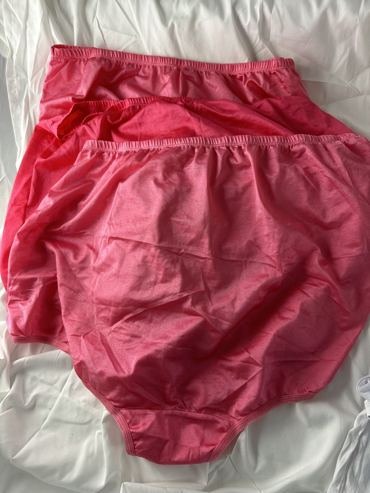 3 VTG Style Nylon Granny Panty Shiny Nylon 14/L Lollipop Pink Cozee Valentines