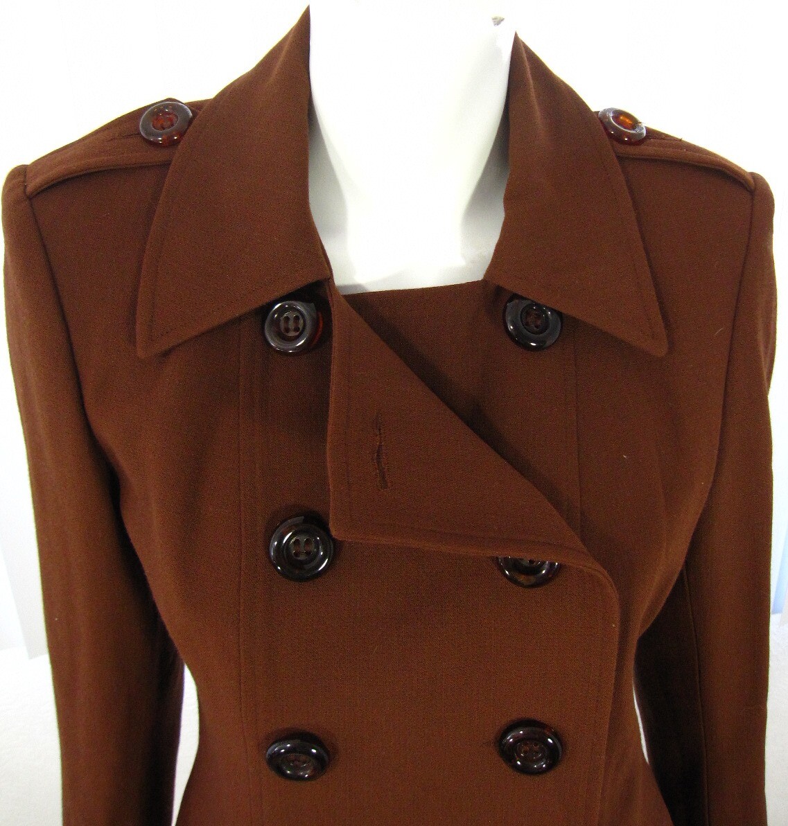 Collection Allumette A.C Paris Vintage Long Sleeve Blazer Sz T2 Solid Brown