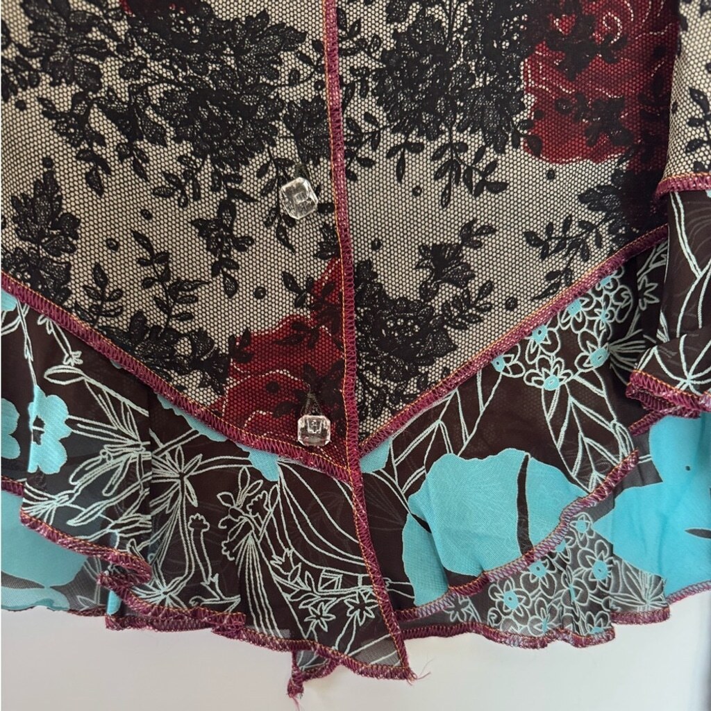 Vintage Boho Nothing Matches Boutique floral 2 pcs sheer skirt set Size 1 or S/M