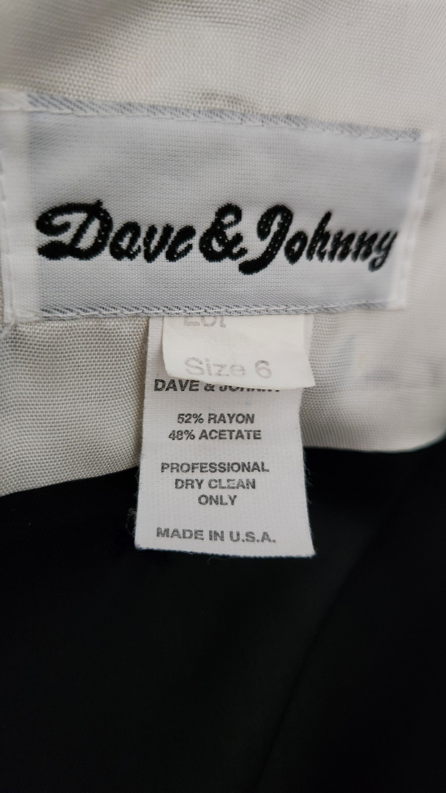 Vintage Dave & Johnny Black/Silver Cocktail Dress Spaghetti Strap Size 6