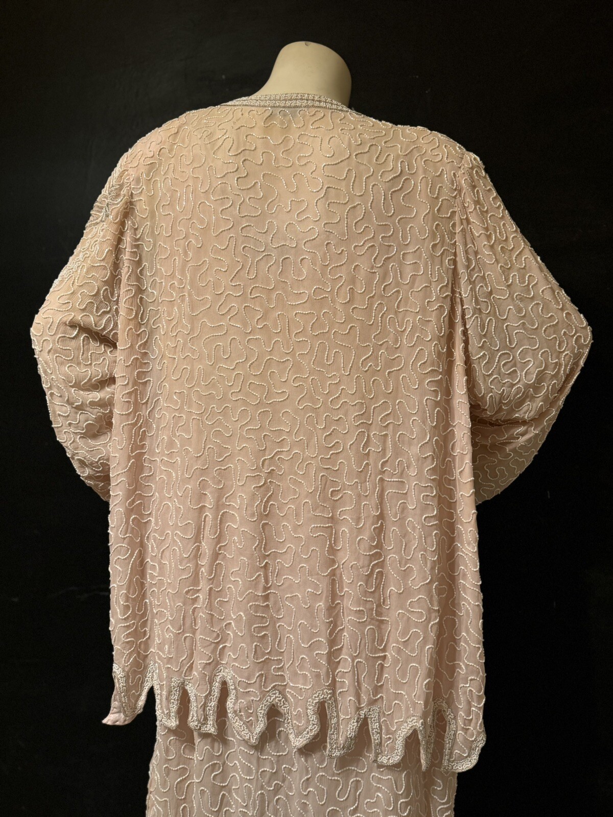 Vintage 80s Does 20s Judith Ann Creations Sequins Beaded Dress & Cocktail Jacket