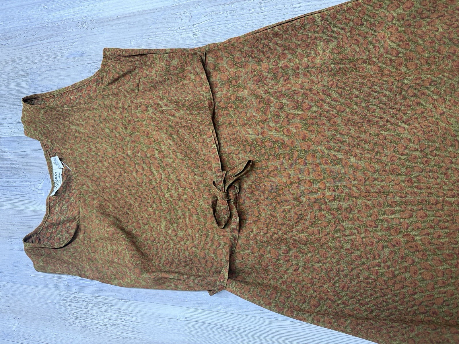 Vintage 90s Giraffe Border Print Safari Sleeveless Maxi Dress California Dreams