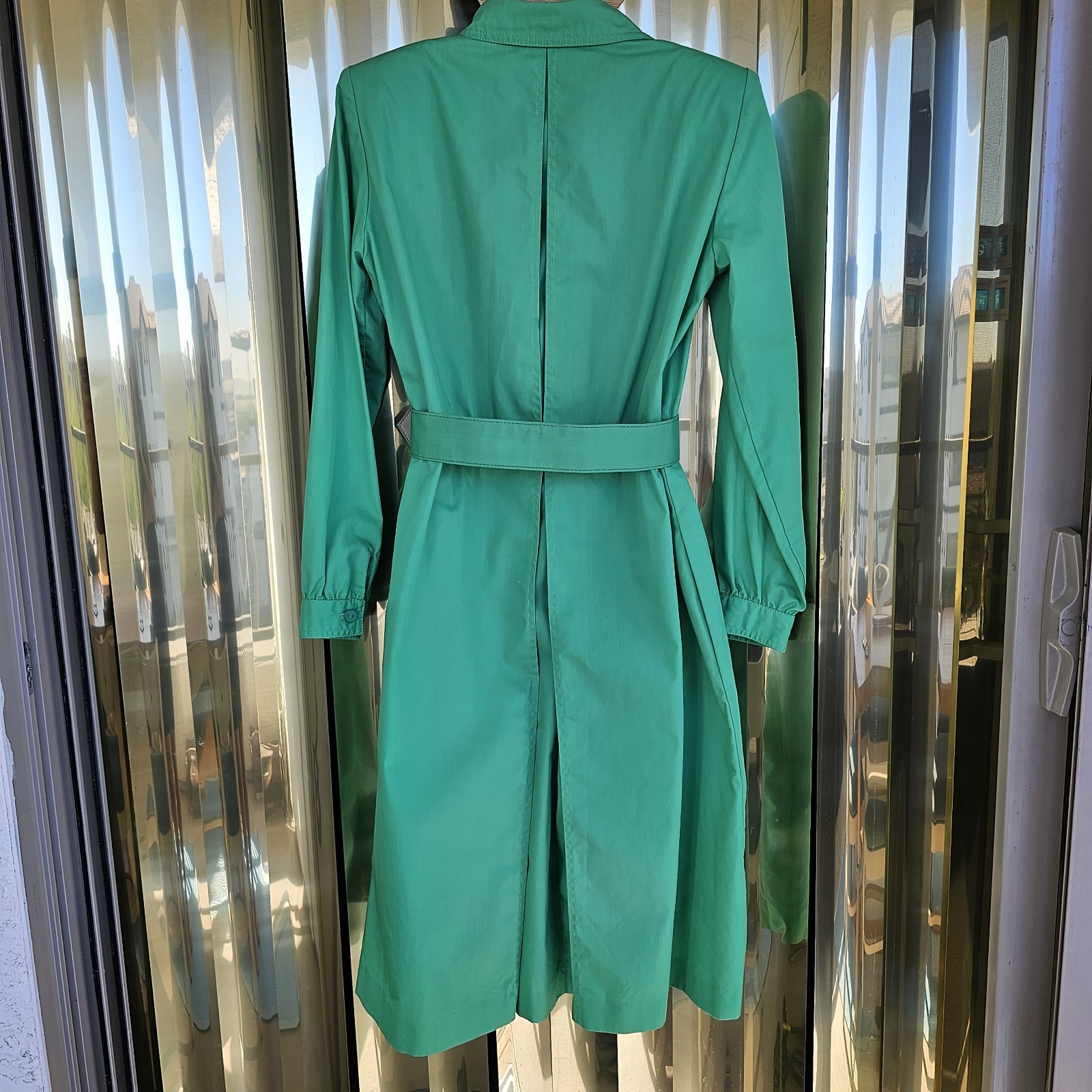 Vintage N.R. 1 By Ned Gould Green Western Style Trench Coat Sz 6