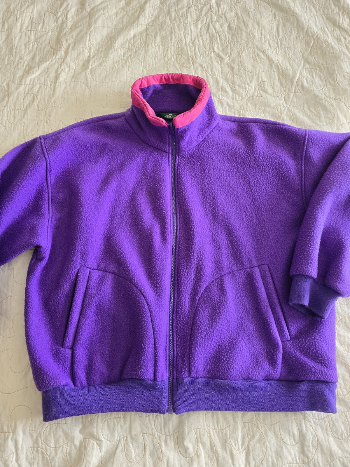 Vintage 1980s 1990s Purple Plus Size Fleece Jacket. 2XL Womens.