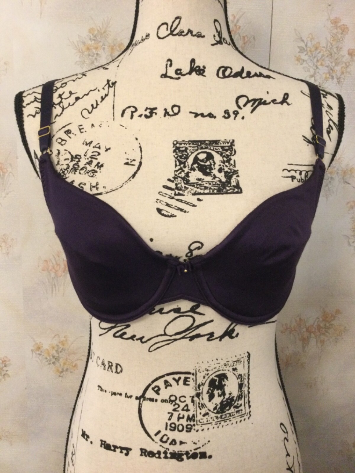 MAIDENFORM Purple 32-34” B /C Nylon Adjustable X or Regular Strapped Push-Up Bra