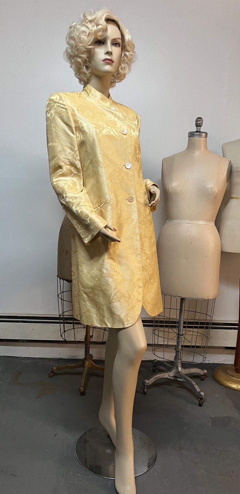 NWT J Peterman Life at Chenonceaux Silk Damask Cutaway Jacket Bust 36-38 $335.00