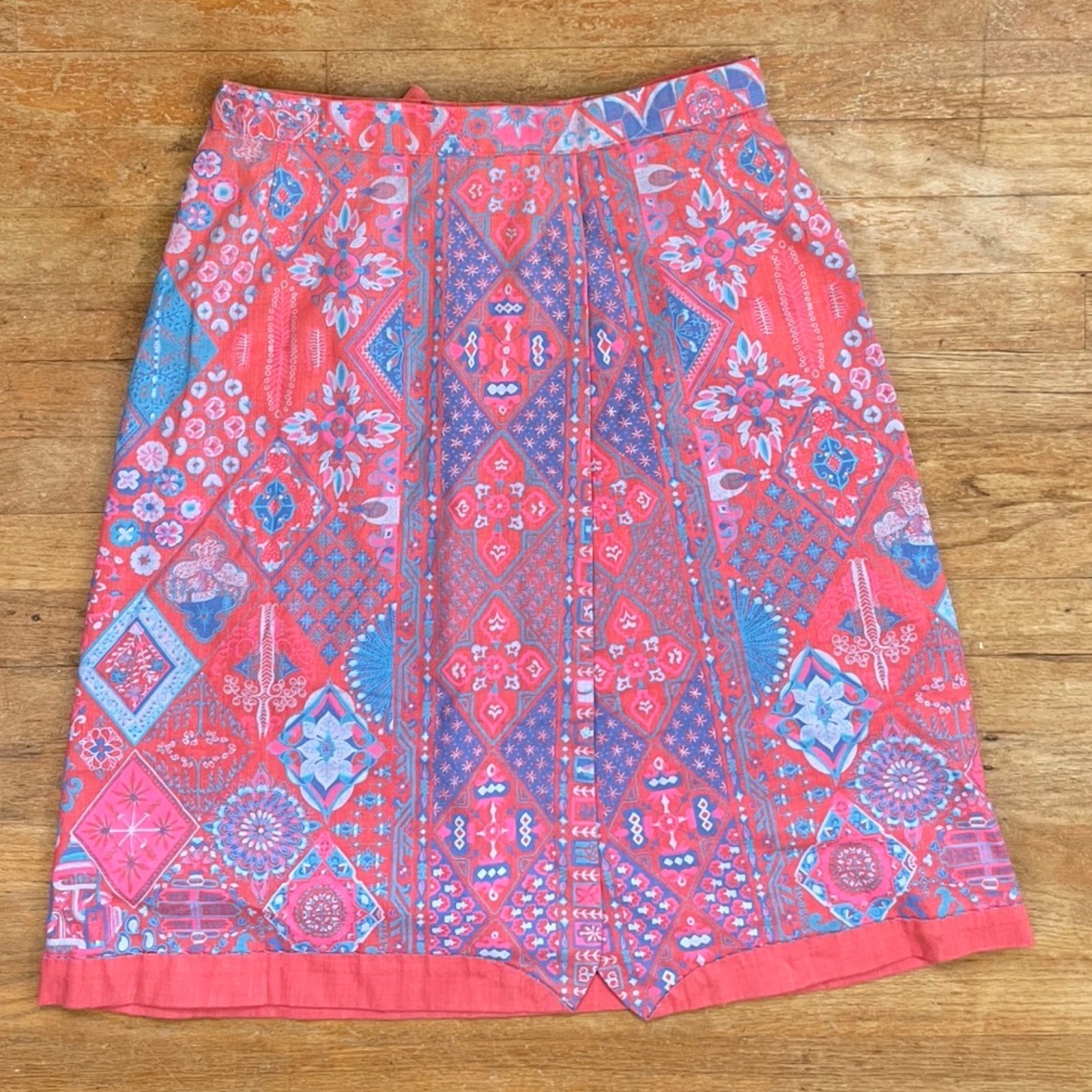 Vintage Skirt Reversible Plain & Print Wrap Hand Tailored 1970s Size XS – Small