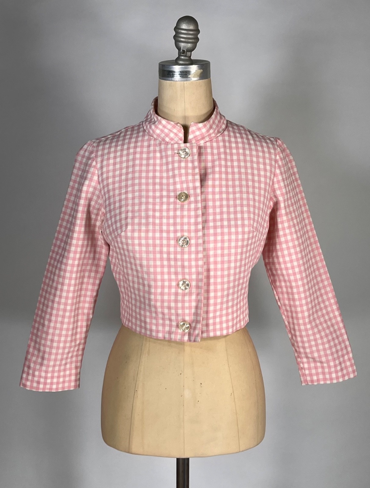 Vintage 1960’s pink & white gingham print 2-pc. skirt & jacket by COUNTRY SET xs