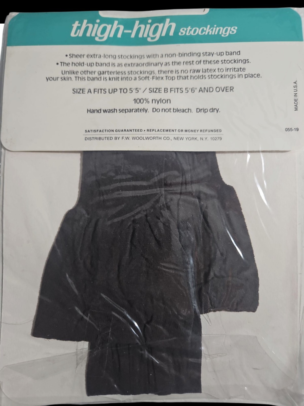 3 Pairs NOS Vtg Nylon Stockings Thigh High Pantyhose Size B No Garters