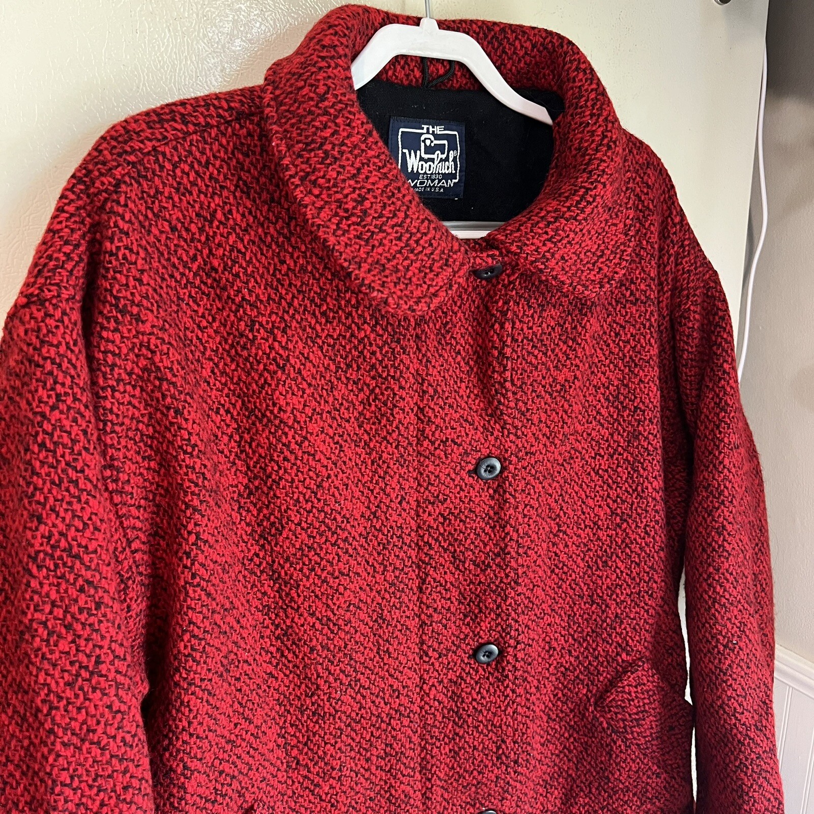 Vintage Woolrich 1980s U.S.A. Made 100% Wool Jacket Women’s Size 2XL Button Up