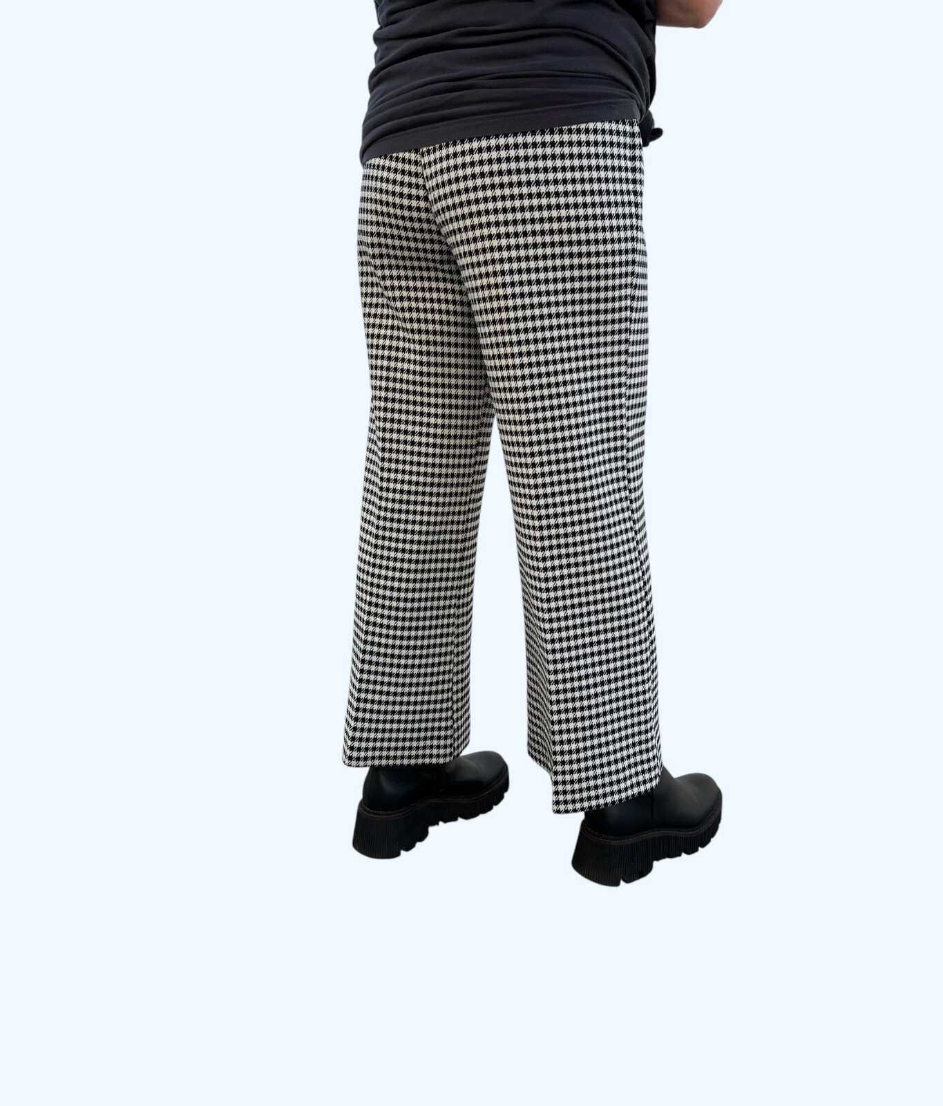 Vtg 70s Houndstooth Wide Leg Pants, Bogart of Texas, Size Estimate Large
