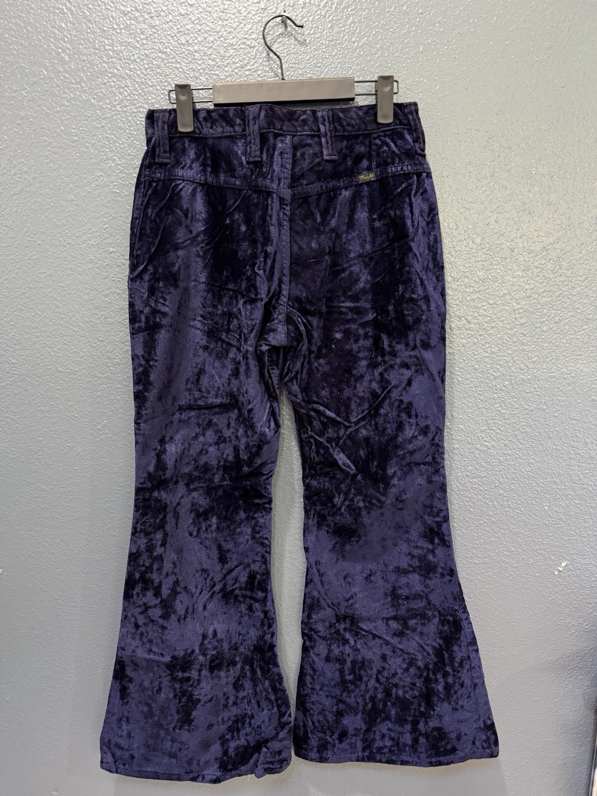 Vintage 70’s Wrangler Velour Flared Women’s Blue Pants Size 13/14 USA