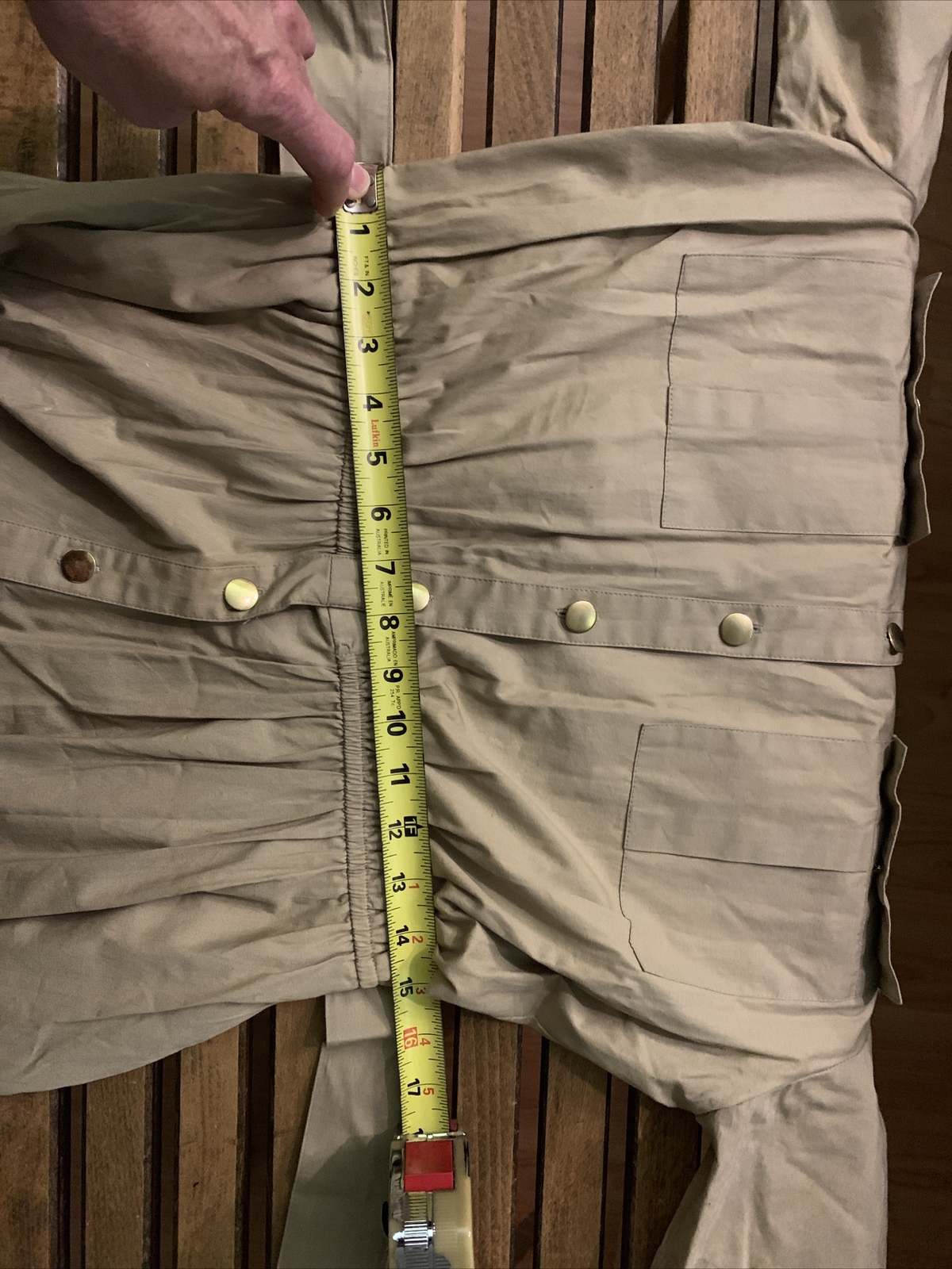 Vtg 70’s Casi Tan Button Down Belted British Crown Colony Safari Dress Size 8