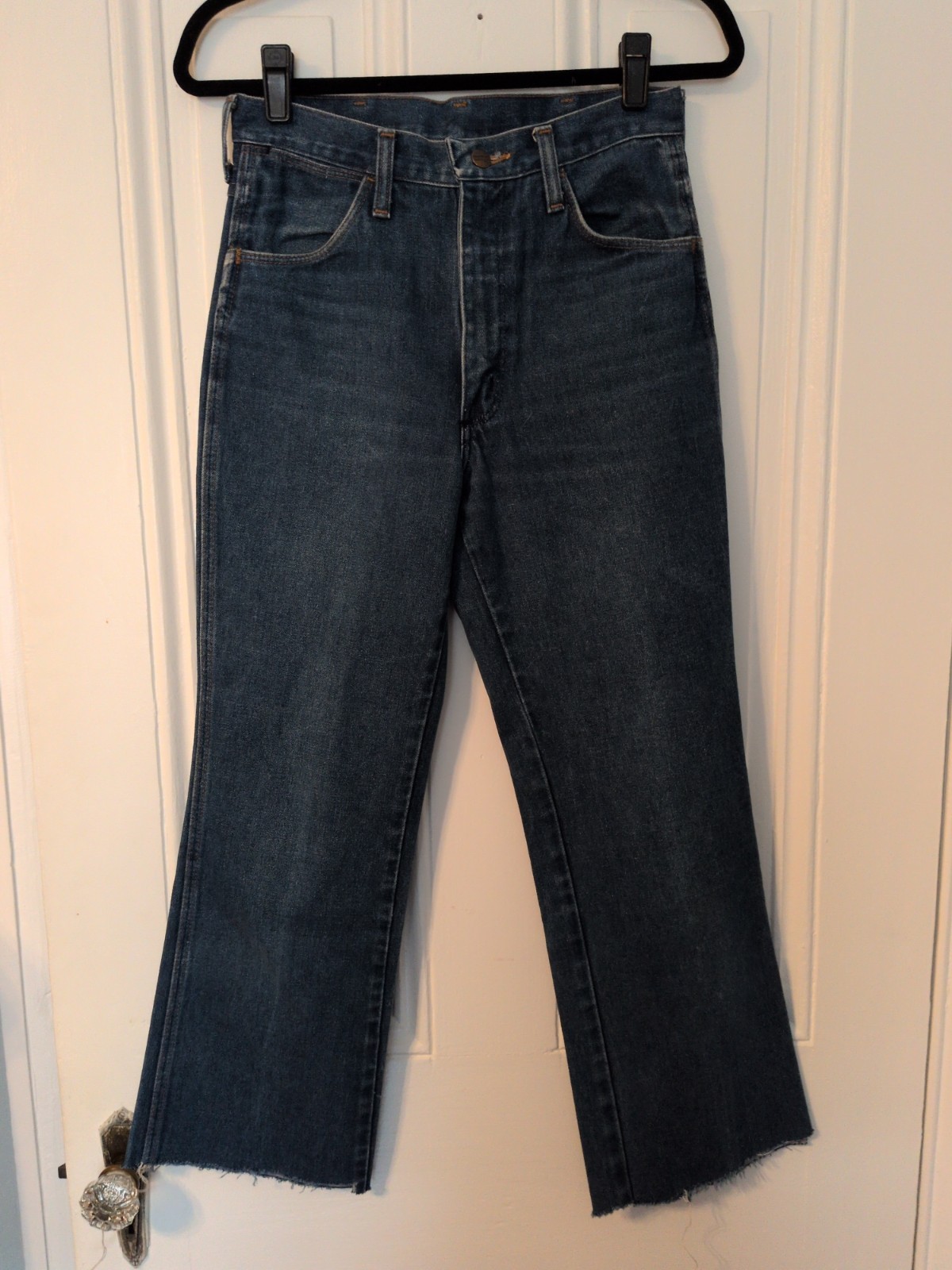 Vintage Wrangler Jeans Women 29 x 36 Raw Hem Medium Blue Wash 25 Inch Inseam