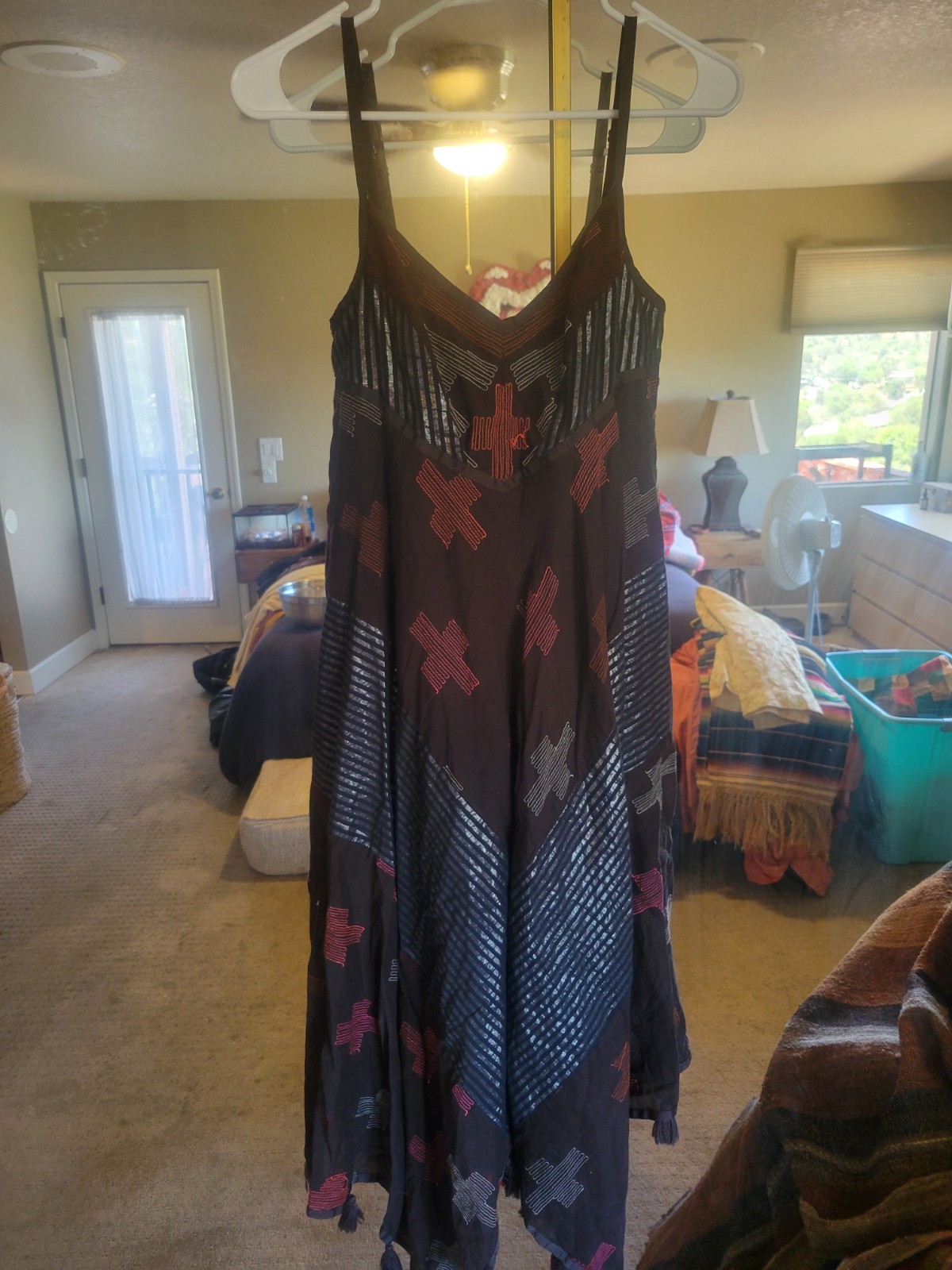 VINTAGE FREE PEOPLE BOHO HIPPIE DRESS XS/TP COTTON SUNDRESS