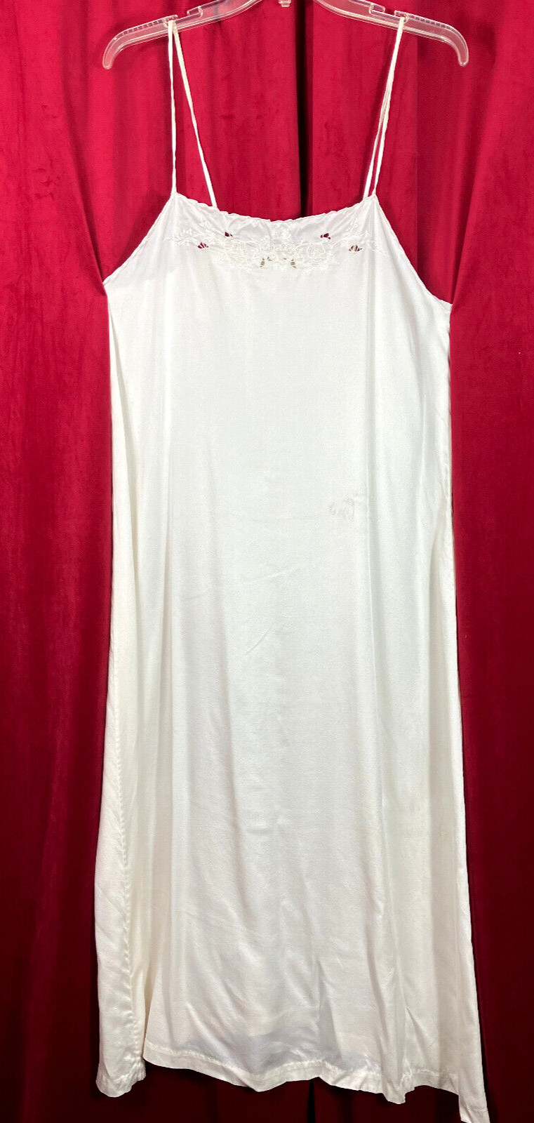 Vintage Pure Silk Chinese Export Soft White Nightgown Camisole Sissy