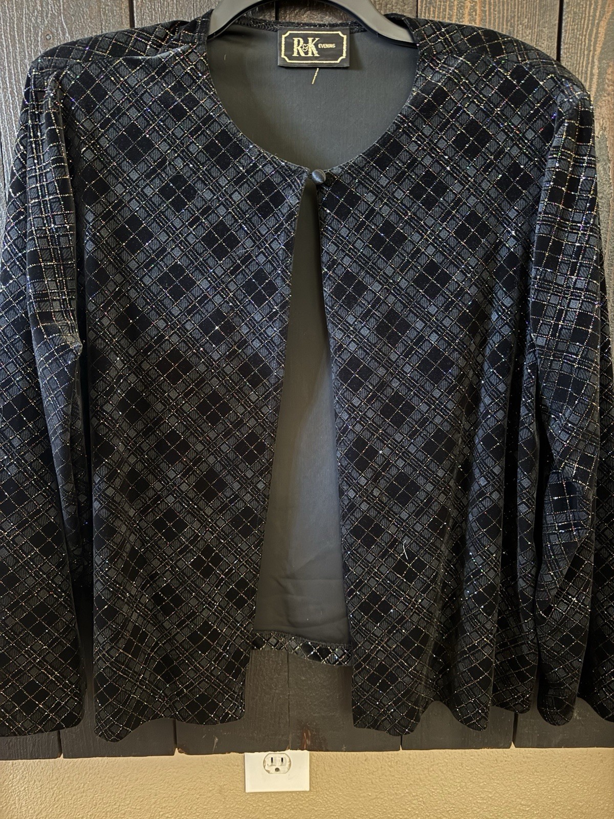 R&K Evening Vintage Cardigan See Photos For Measurments Black Sparkles #111