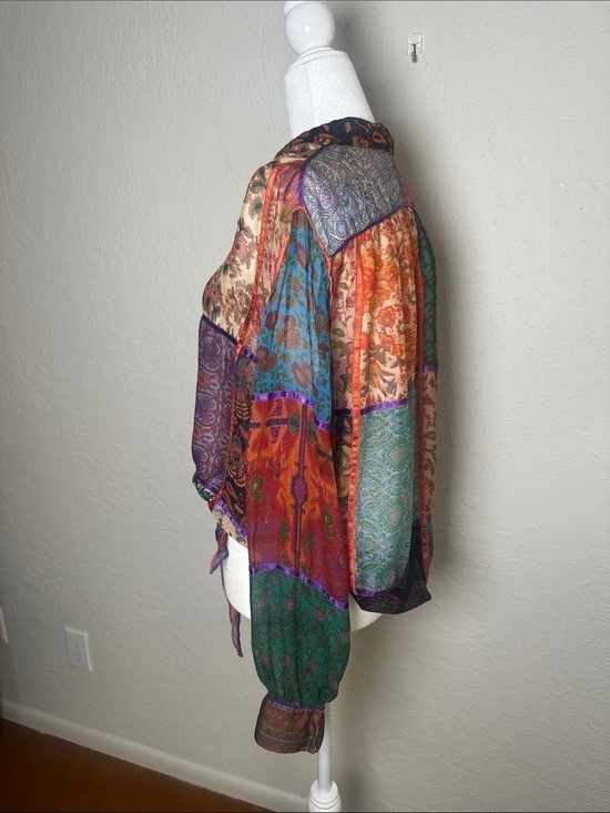 Vintage Judith ann creations patchwork silk sari blouse