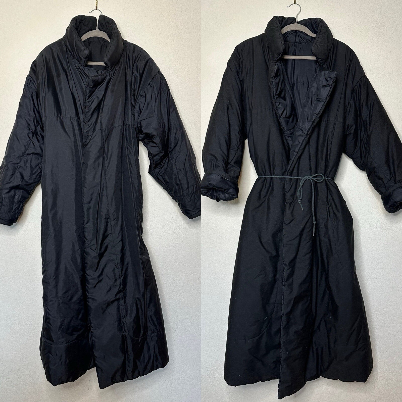 1980s Vintage NORMA KAMALI REVERSIBLE LONG SLEEPING BAG COAT O/S Rare Original