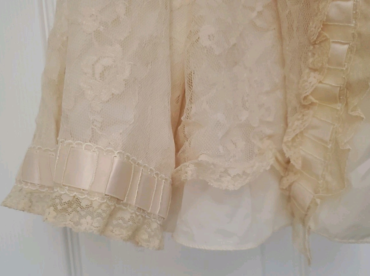 1940s Odette Barsa Vintage Bed Jacket Pink Full Lace Lined 19″ Pit to Pit