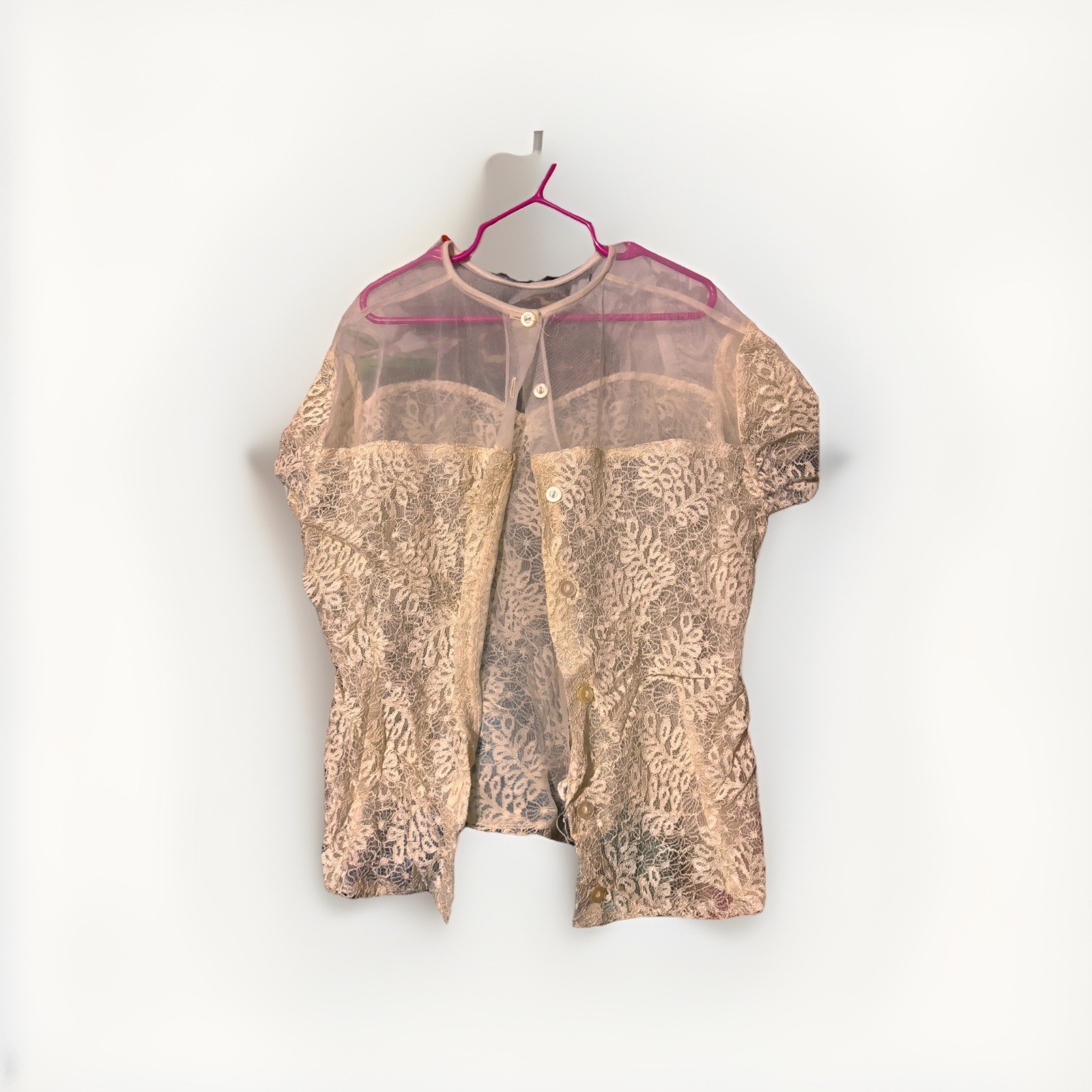 Vintage Lace Kenwear Blouse White White MINOR FLAWS