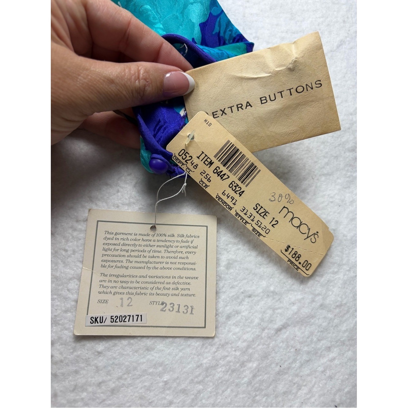 VTG Silk Studio for Petites 100% Silk Wrap Blouse 12
