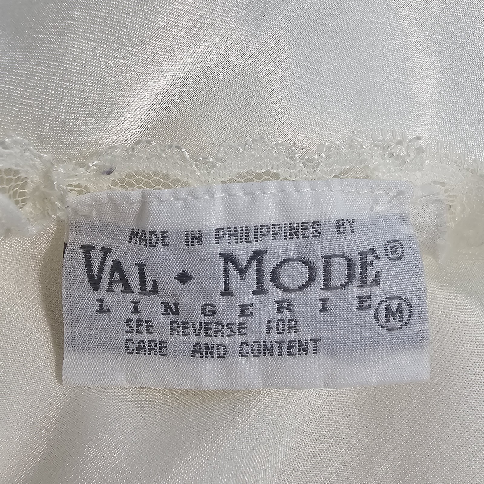 Vintage Val Mode Satin Lace Ivory Peignoir Nightgown Lingerie Robe 2pc Set Sz M