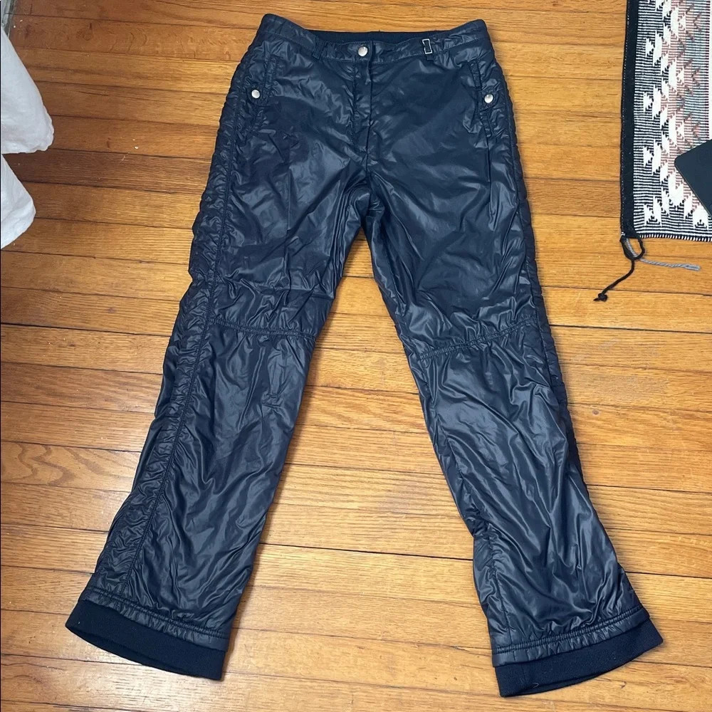 Vintage 2000s Y2K Bogner Navy Shiny Quilted Softshell Ski Pants Flare 38 Medium