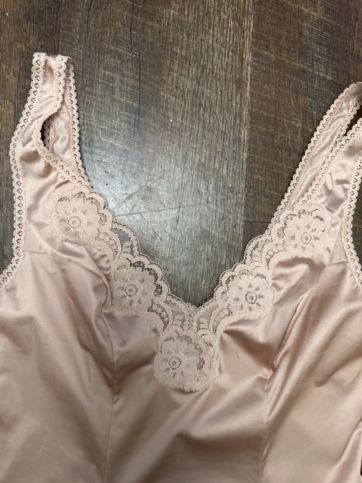 Vintage Vassarette Satin Lace Camisole Set Pink Ivory Size 34 Small 1980’s